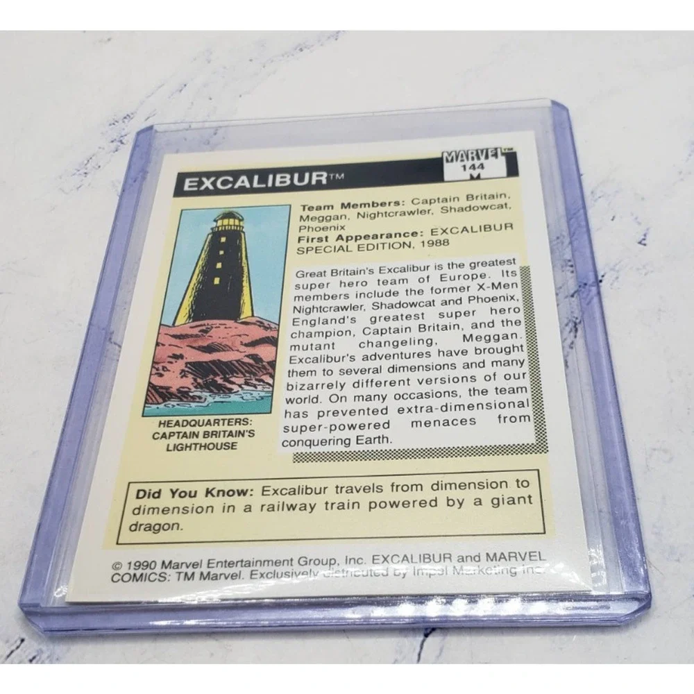 1990 Impel Marvel Universe Series 1 Excalibur #144 Team Pictures